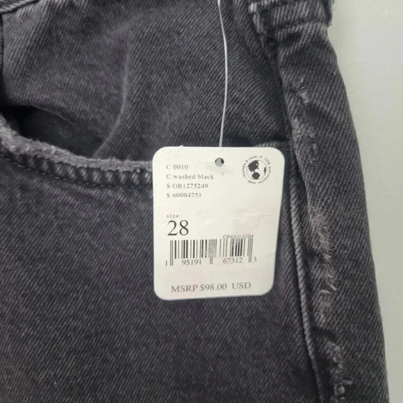 Free People We the Free‎ The Lasso High Waist Straight Leg Jeans Washed Black - Picture 6 of 9